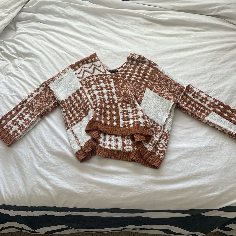 Large Say what sweater